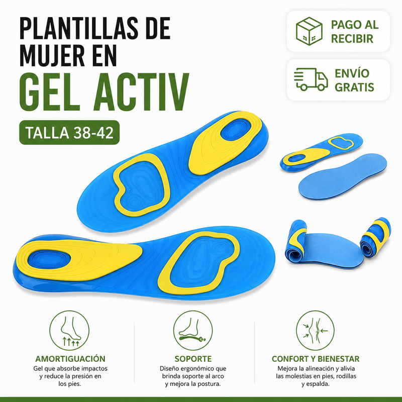PLANTILLAS DE MUJER EN GEL ACTIV