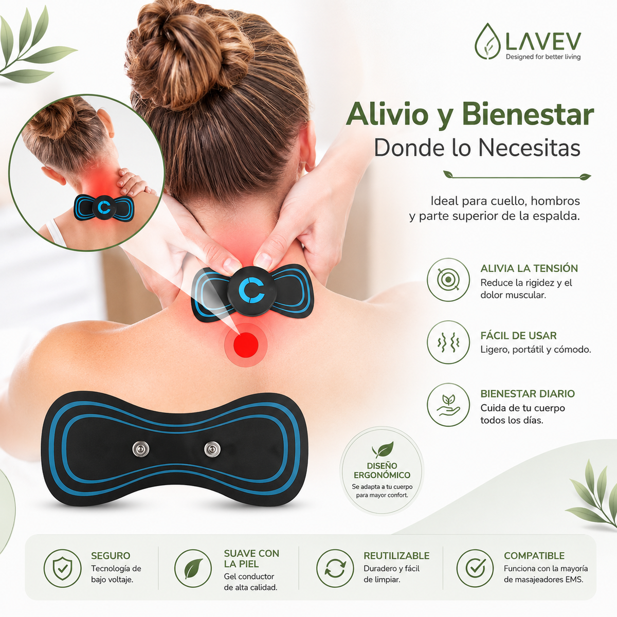 ALMOHADILLA DE REPUESTO PARA MASAJEADOR CERVICAL