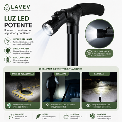 BASTÓN PLEGABLE CON LUZ LED