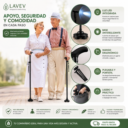 BASTÓN PLEGABLE CON LUZ LED