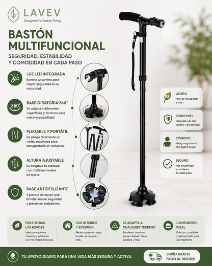 BASTÓN PLEGABLE CON LUZ LED