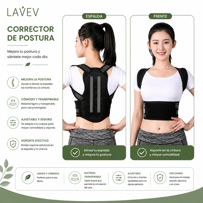 CORRECTOR DE POSTURA ORTOPÉDICO AJUSTABLE