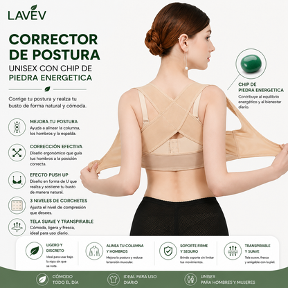 CORRECTOR DE POSTURA UNISEX CON CHIP DE PIEDRA ENERGETICA