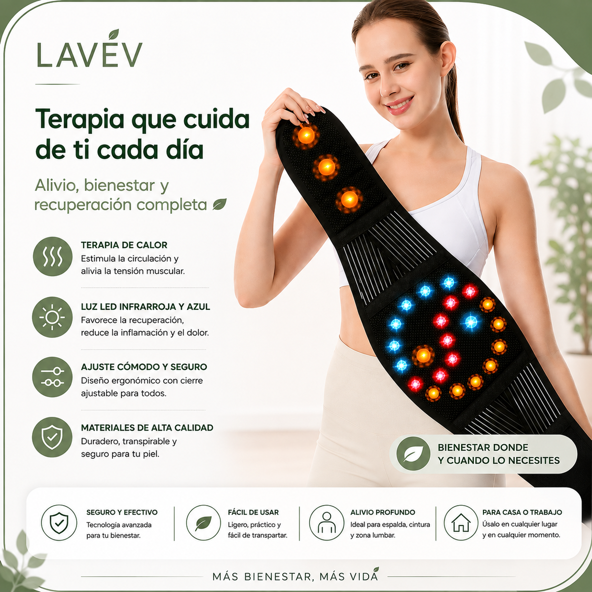 FAJA LUMBAR CON TERAPIA MAGNÉTICA