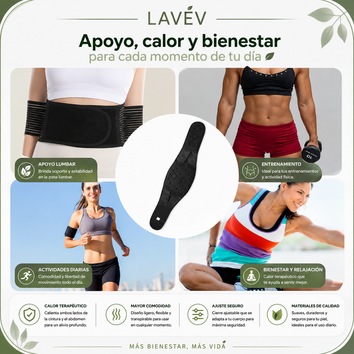 FAJA LUMBAR CON TERAPIA MAGNÉTICA