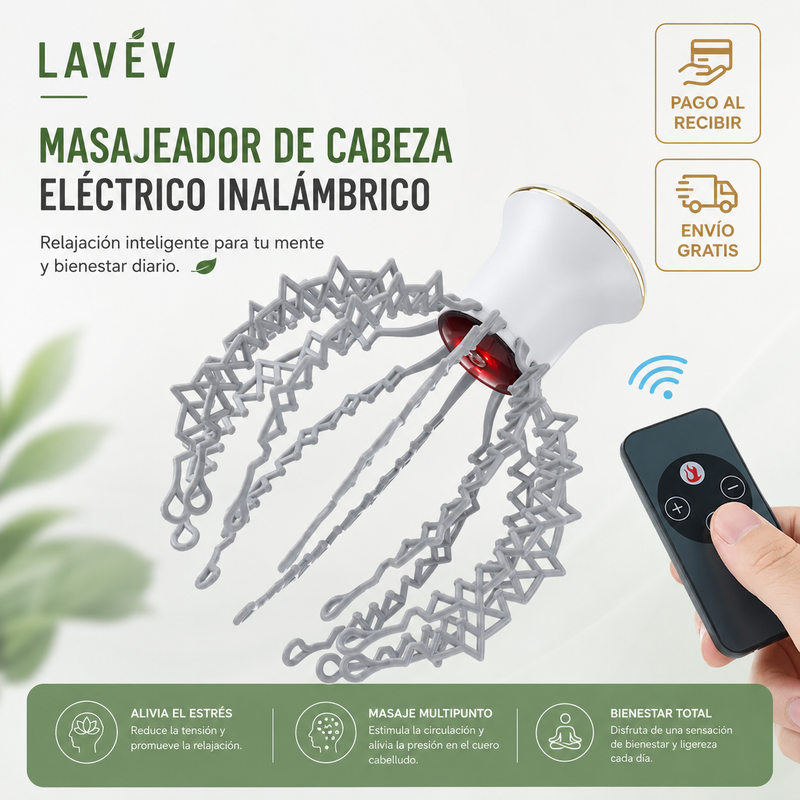 MASAJEADOR DE CABEZA ELÉCTRICO INALÁMBRICO